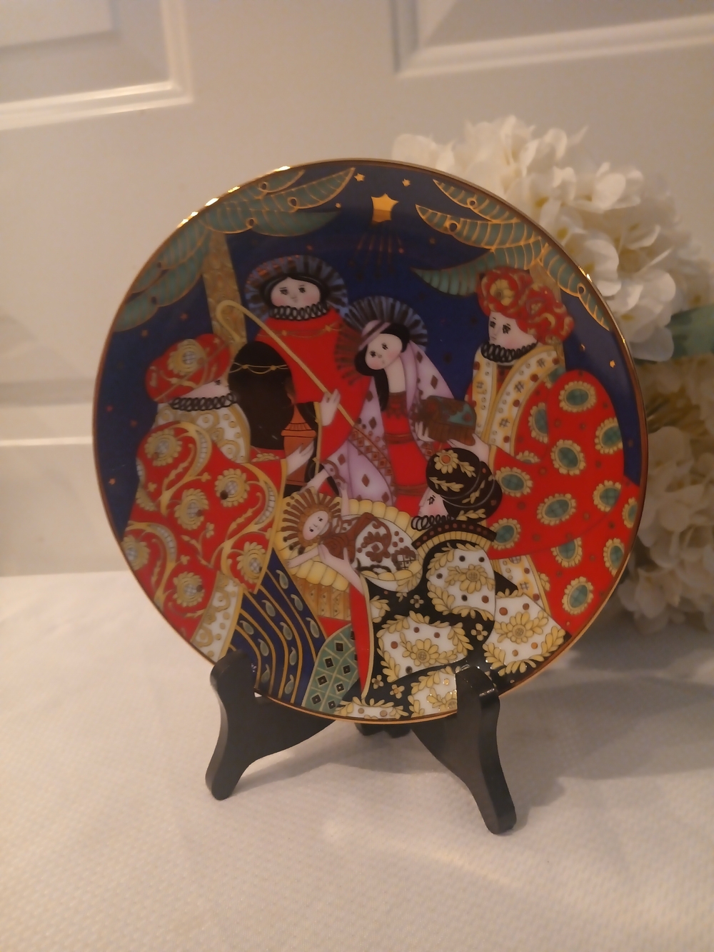 House Of Faberge Porcelain Wise Men Plate With Stand